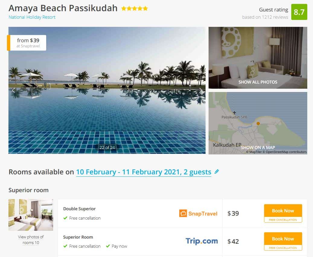 Sri Lanka Hotel Deal