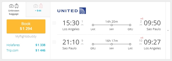 In BUSINESS CLASS from Los Angeles to Sao Paulo in Brazil for only $1,294 (round-trip) 2