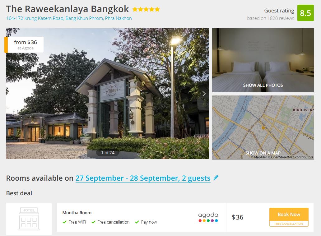 2022 08 05 21 37 34 The Raweekanlaya Bangkok Bangkok 27.09 28.09 The best hotel deals