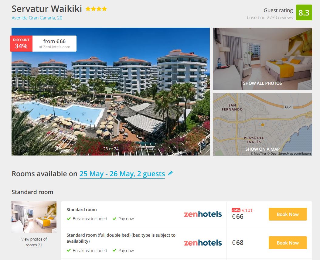 2022 04 27 00 24 40 Servatur Waikiki Playa del Ingles 25.05 26.05 The best hotel deals
