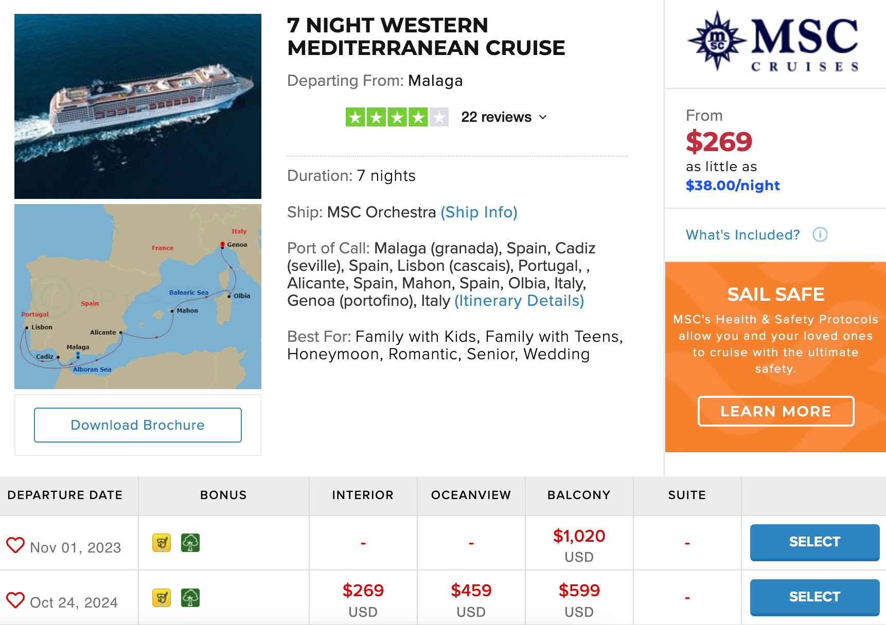 7 Night Western Mediterranean Cruise Deal