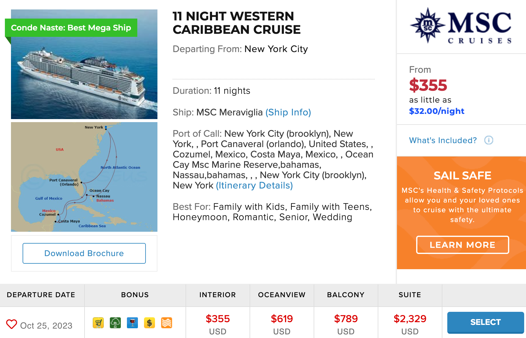 11 Night Western Carribean cruise deal 