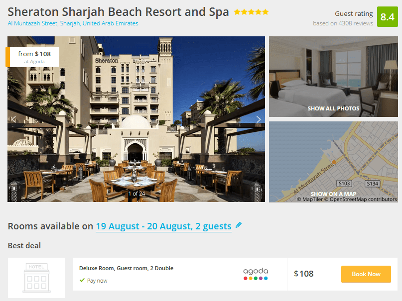 UAE: Stay at the 5* Sheraton Sharjah Beach Resort from only US$ 108 night/room (incl. tax) 1 Sheraton Sharjah Beach Resort and Spa
