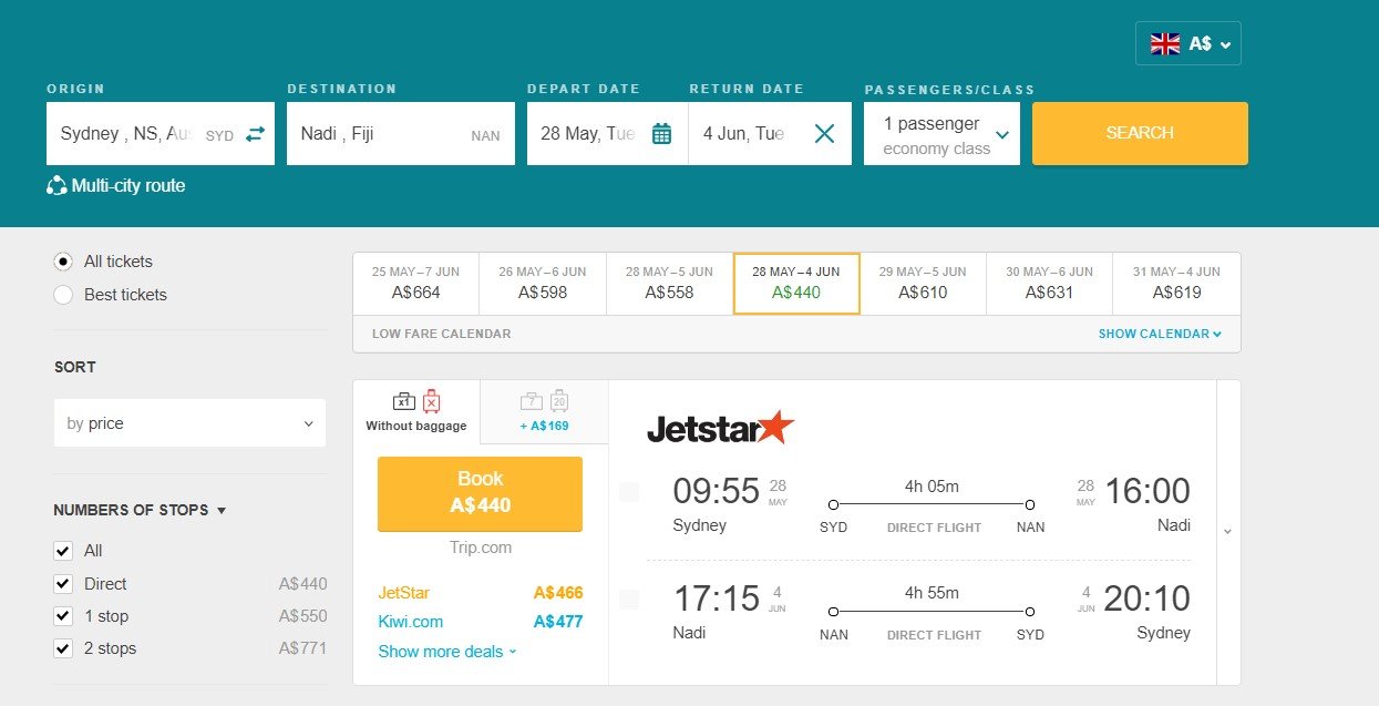 Cheap Nonstop Flights From Sydney, Australia To Nadi, Fiji For Only A ...