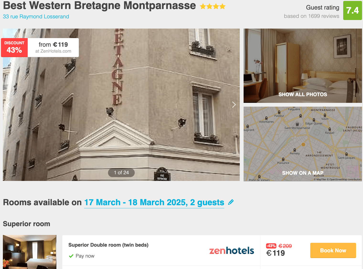 Best Western Bretagne Montparnasse