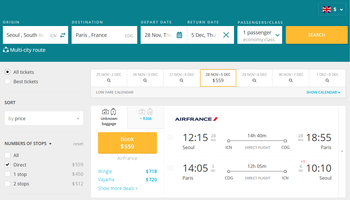 Hot Deal Fly Nonstop From South Korea To France From Only US559
