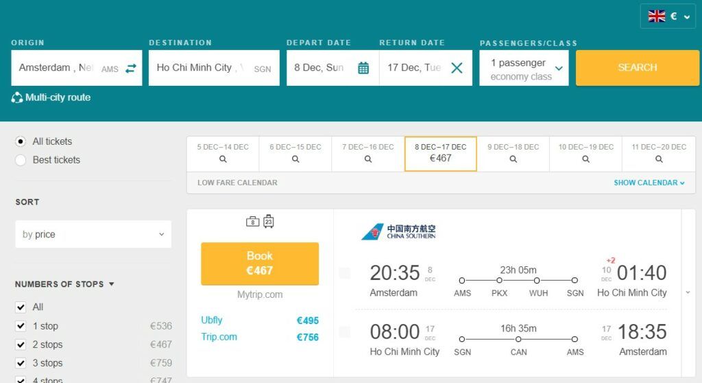 Cheap Flights From Amsterdam, Netherlands To Ho Chi Minh City, Vietnam