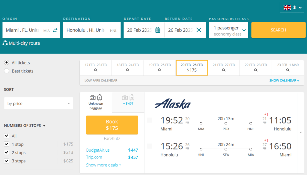 Cheap Flights From Miami To Hawaii From Only US175 (roundtrip