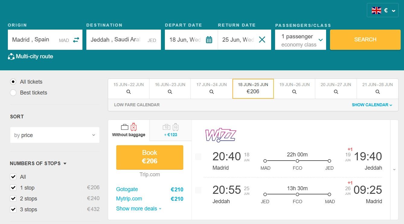 Cheap Flights From Madrid, Spain To Jeddah, Saudi Arabia For Only €206