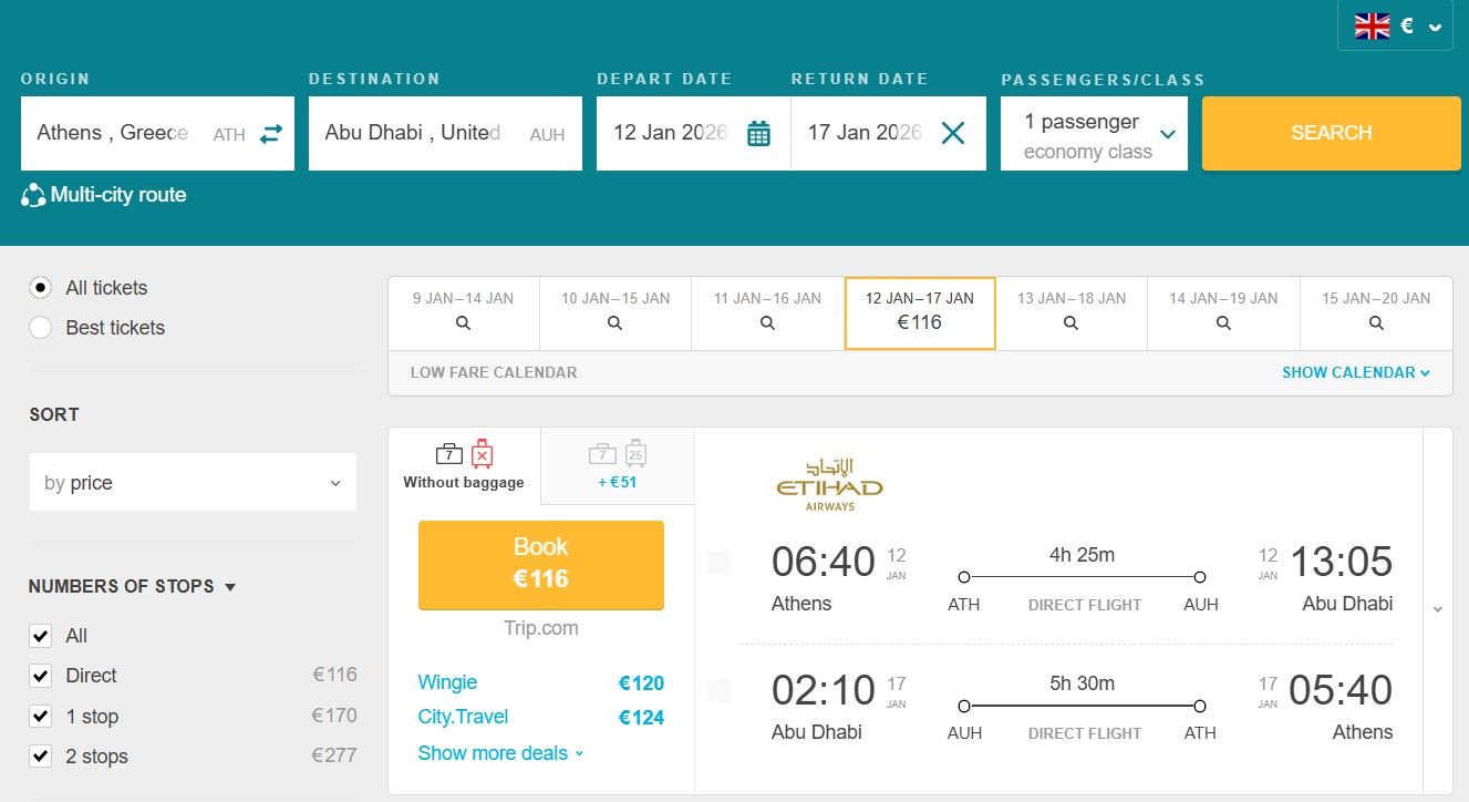HOT! Fly nonstop from Greece to Abu Dhabi, UAE from only €116 round-trip! 1 ATH AUH