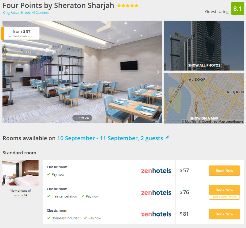 Sharjah, UAE: Book the Luxury 5-star Four Points by Sheraton Sharjah from only US$57 / night / room (incl. of tax)! 1 Four Points by Sheraton Sharjah 1