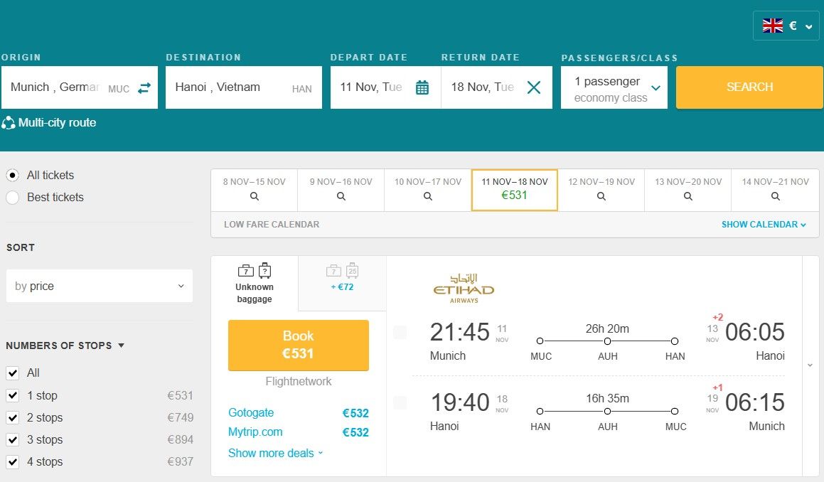 Fly from Munich, Germany to Hanoi, Vietnam for only €531 (round-trip) 1 MUC HAN