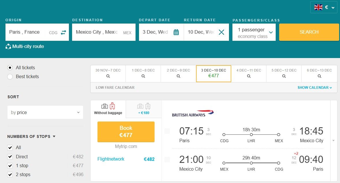 Fly from Paris, France to Mexico City, Mexico for only €477 (round-trip) 1 CDG MEX