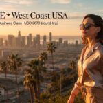 in Business Class from United Arab Emirates to West Coast USA