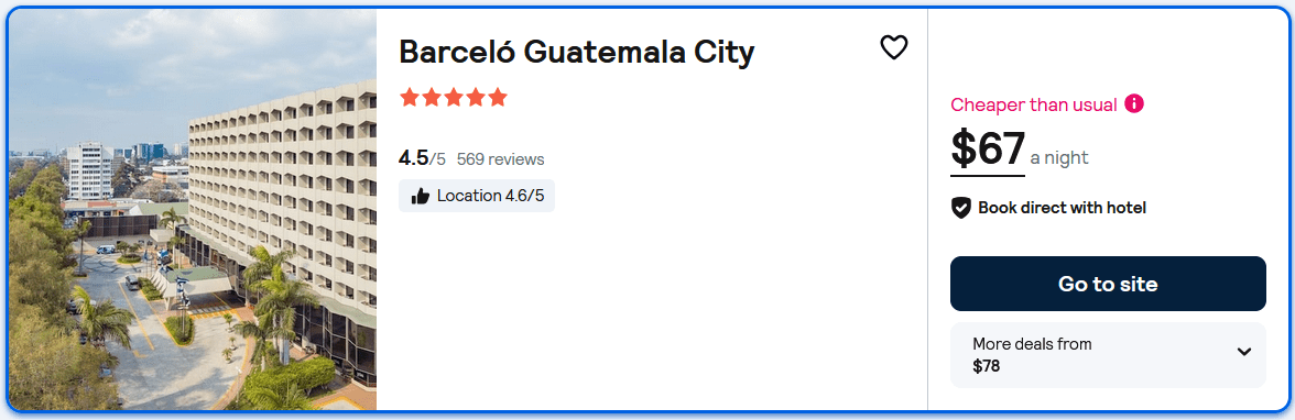 Guatemala: Book the Luxury 5-star Barceló Guatemala City from only US$67 / night / room !! 3 Barcelo Guatemala City