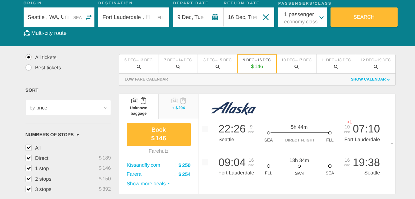 Cheap Nonstop Flights from Seattle to Fort Lauderdale, USA from only US$ 146 round-trip 1 Screenshot 2025 11 15 12.01.30