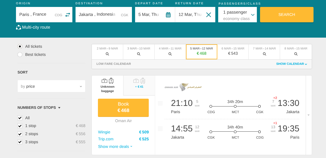 Cheap Flights from Paris, France to Jakarta, Indonesia for only €468 (round-trip)! 30% OFF! 1 Screenshot 2026 01 08 09.59.23