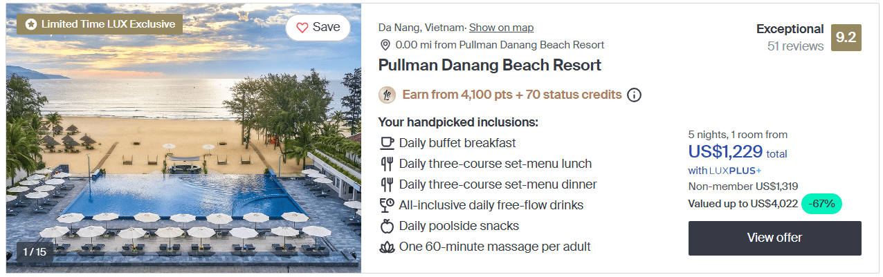 Da Nang, Vietnam: The 5-star Pullman Danang Beach Resort, with All-Inclusive Dining, Free-Flow Drinks & Massages, now 67% OFF! 1 Pullman Danang Beach Resort