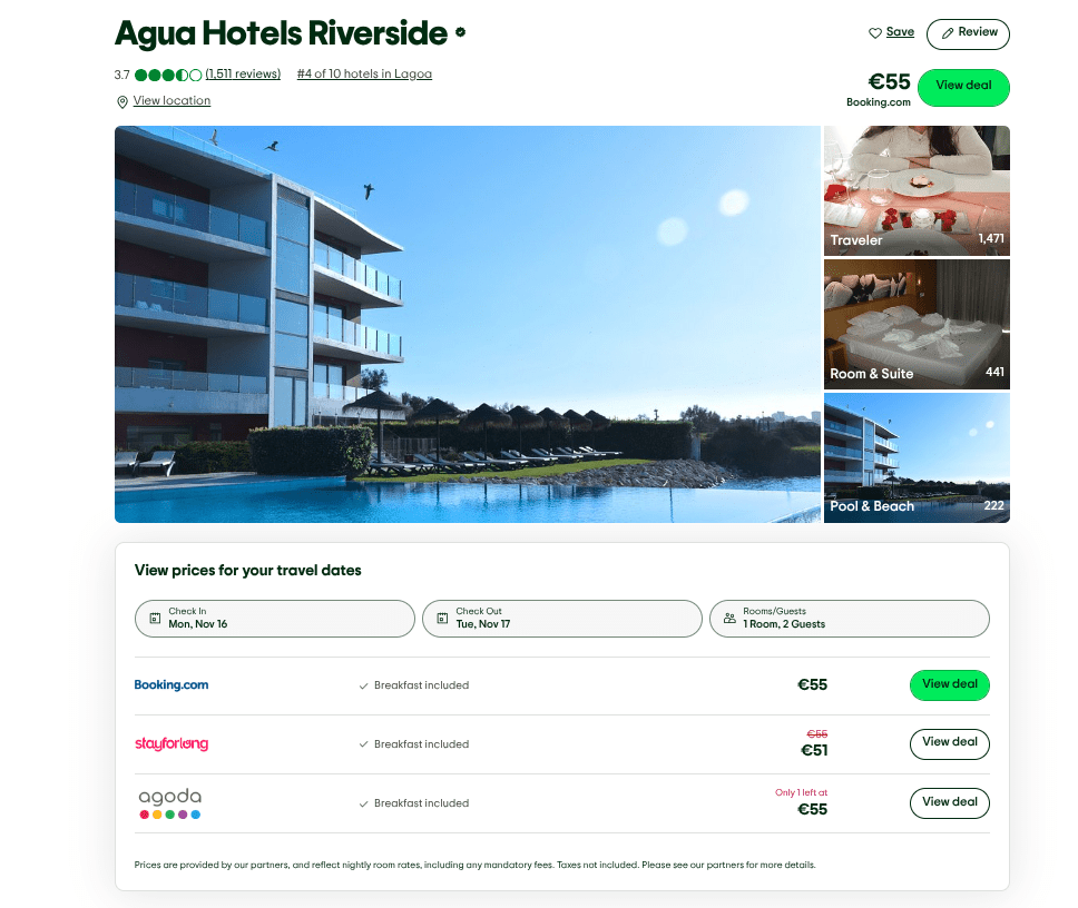 Portugal, Algarve: Book a double room at 4-star Aguahotels Riverside for only €55 per night / room, incl. breakfast. 1 Screenshot 2026 04 11 20.44.42