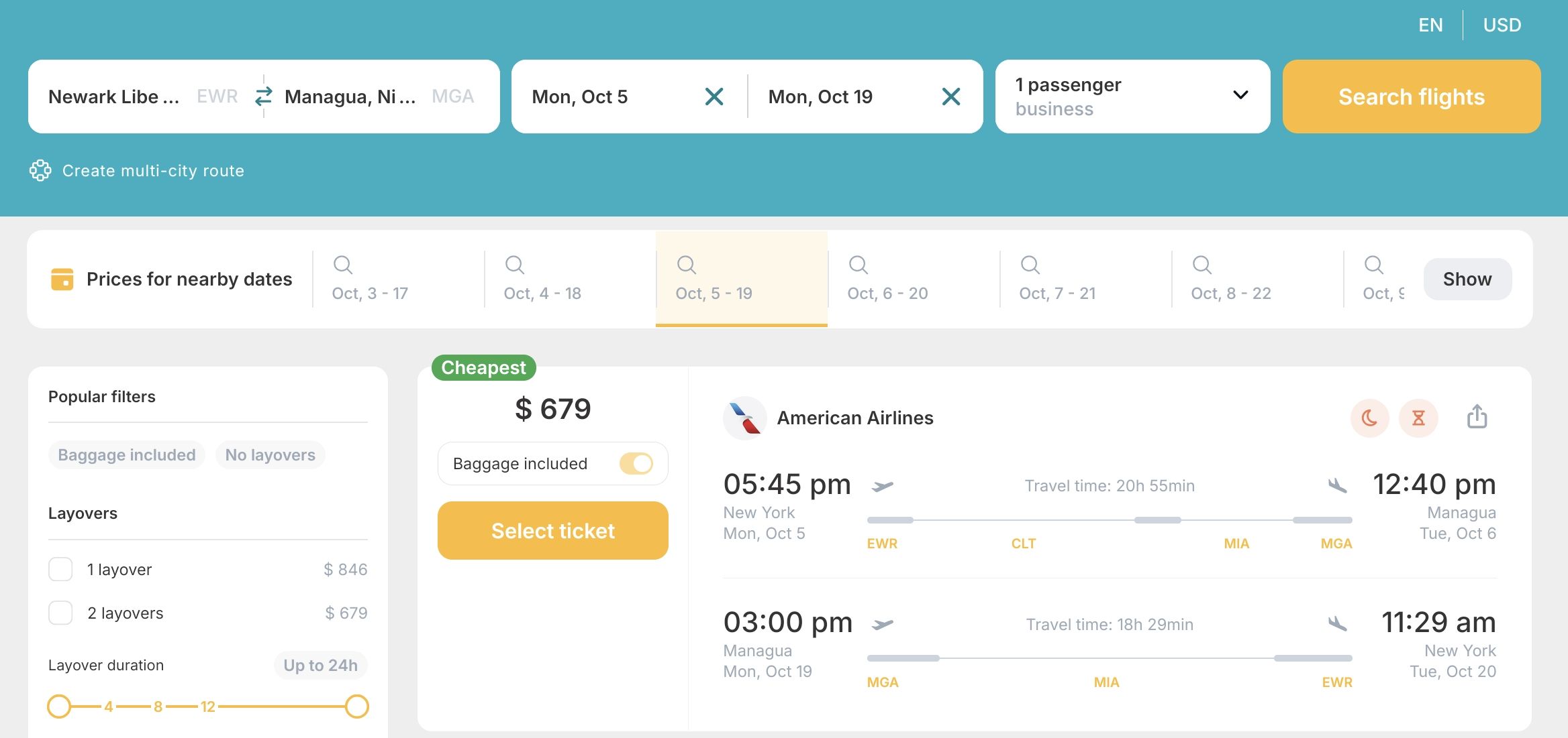 Fly in BUSINESS CLASS from Northern USA to Nicaragua for only US$ 679 (round-trip) 1 Screenshot 20260411 213543 1