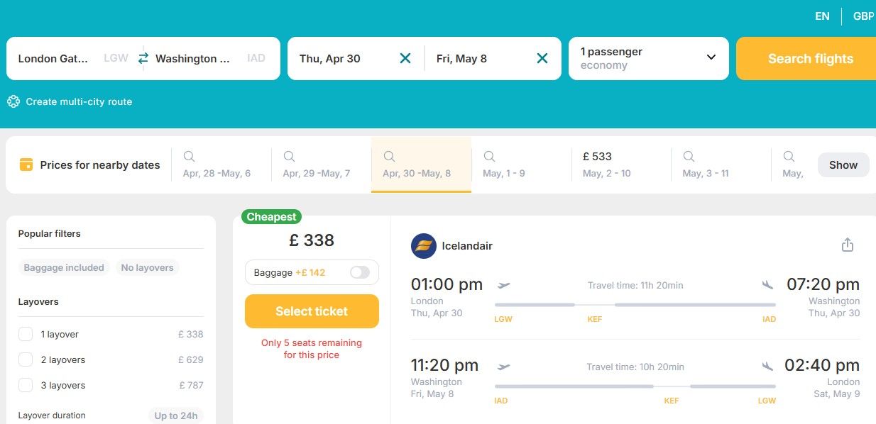 Cheap Flights From London, UK To Washington, D.C., USA For Only £ 338 ...