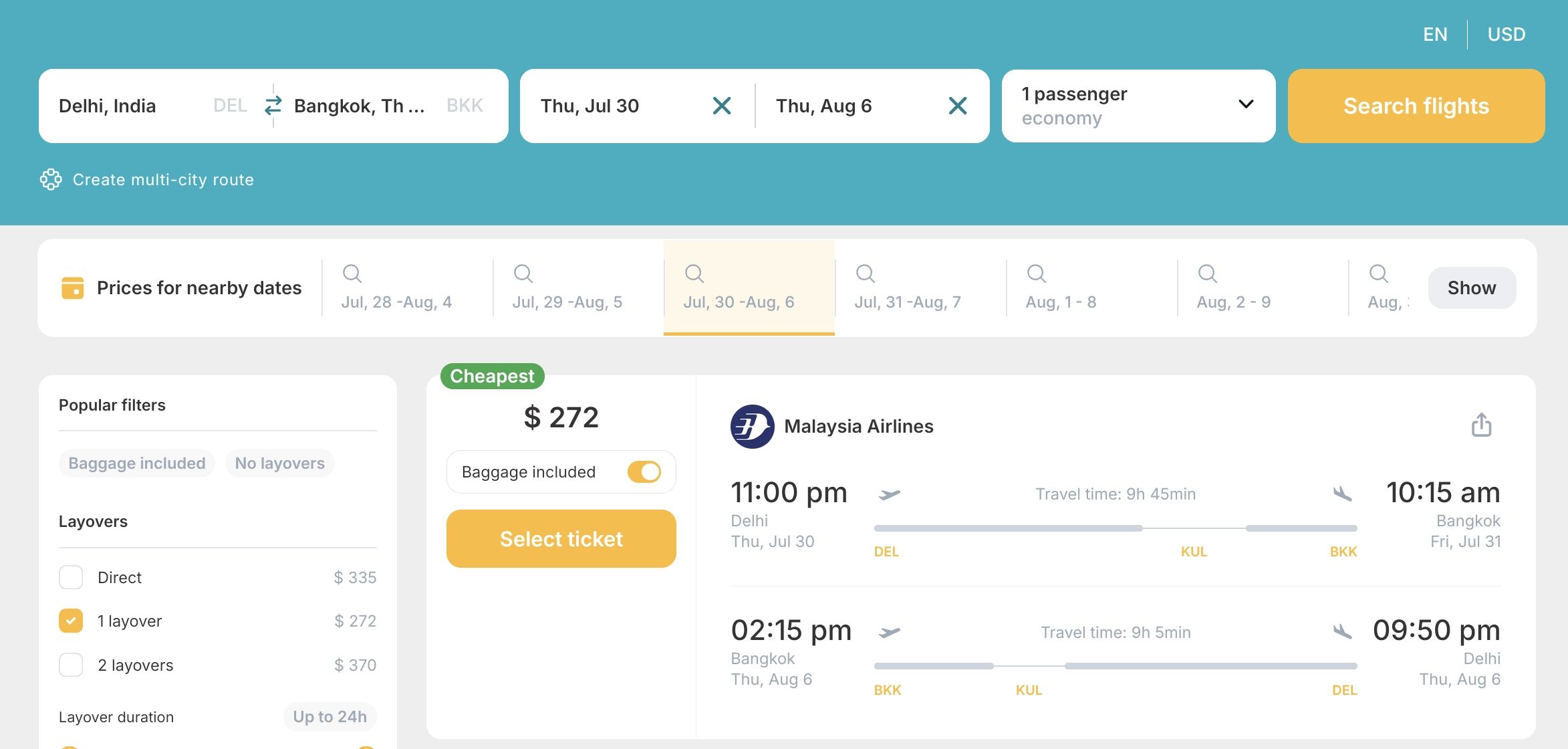 Fly in Economy from Delhi, India to Bangkok, Thailand for only US$ 272 (round-trip) 1 Screenshot 20260413 083338