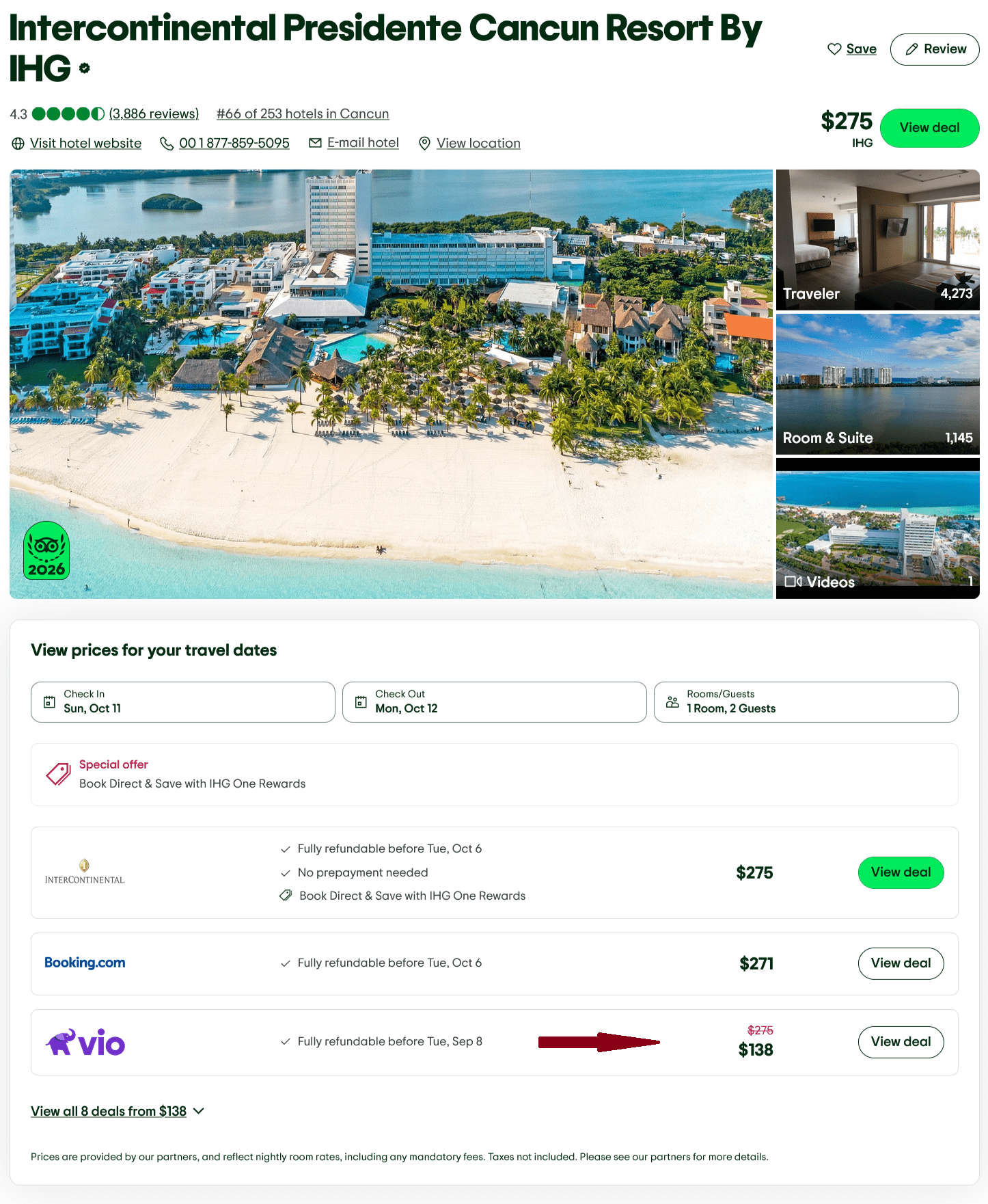 Cancun, Mexico: Luxury 5-star Presidente InterContinental Cancun Resort by IHG from just US$138 per room/night (40% OFF)!! 3 Intercontinental Presidente Cancun Resort By IHG