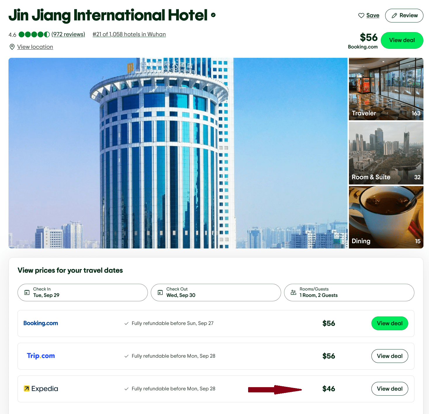 Wuhan, China: Book the luxury 5-star Jin Jiang International Hotel from only US$46 per room/night (20% OFF)! 3 JIN JIANG INTERNATIONAL HOTEL